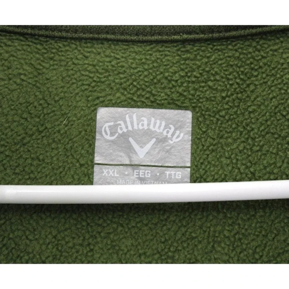 Callaway Men's Green‎ Quarter Zip Pullover Long Sleeve Textured Golf Shirt XXL